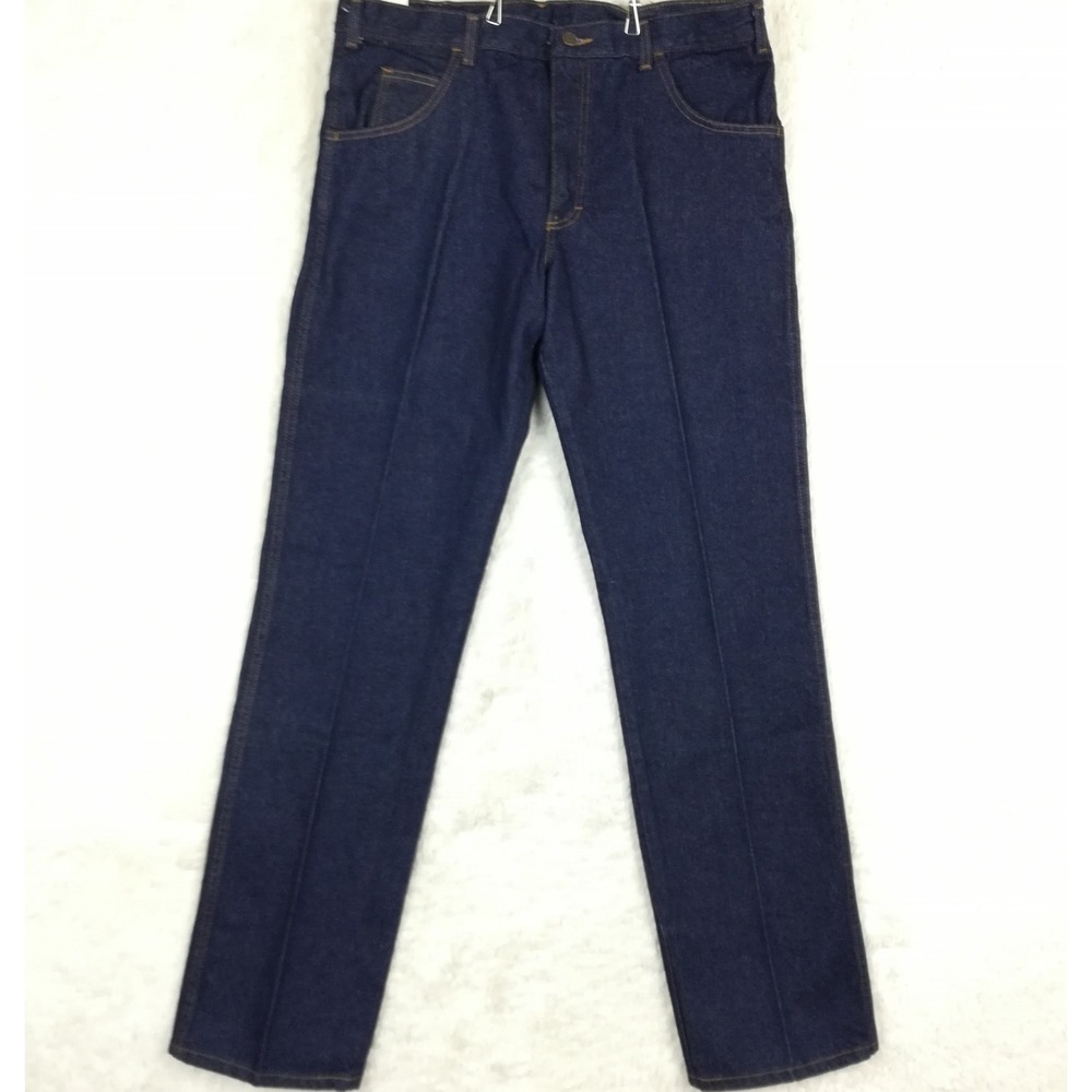 Vtg Power Blues Mens Jeans Straight Leg Blue Denim Dark Indigo Regular 36x34 New
